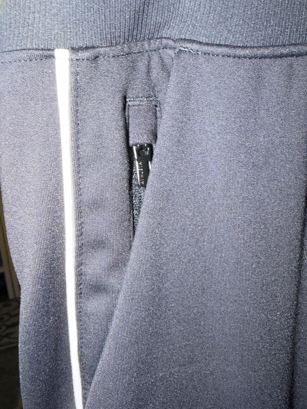 Athleta Black Athletic Pants with White Side Stripe - Picture 3 of 4